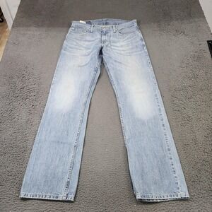 Levis 514 Jeans Mens 32x32 Light Wash Blue Straight Leg Denim Casual Pants